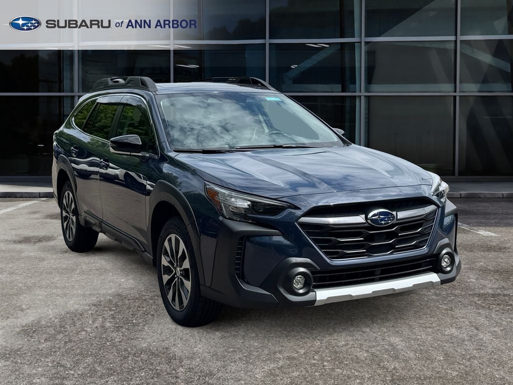 2025 Subaru Outback Limited **LIFETIME POWERTRAIN** in Cosmic Blue Pearl — front three-quarter view