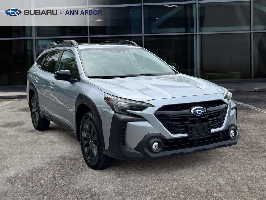 2023 Subaru Outback Onyx Edition XT in Ice Silver Metallic — front three-quarter view