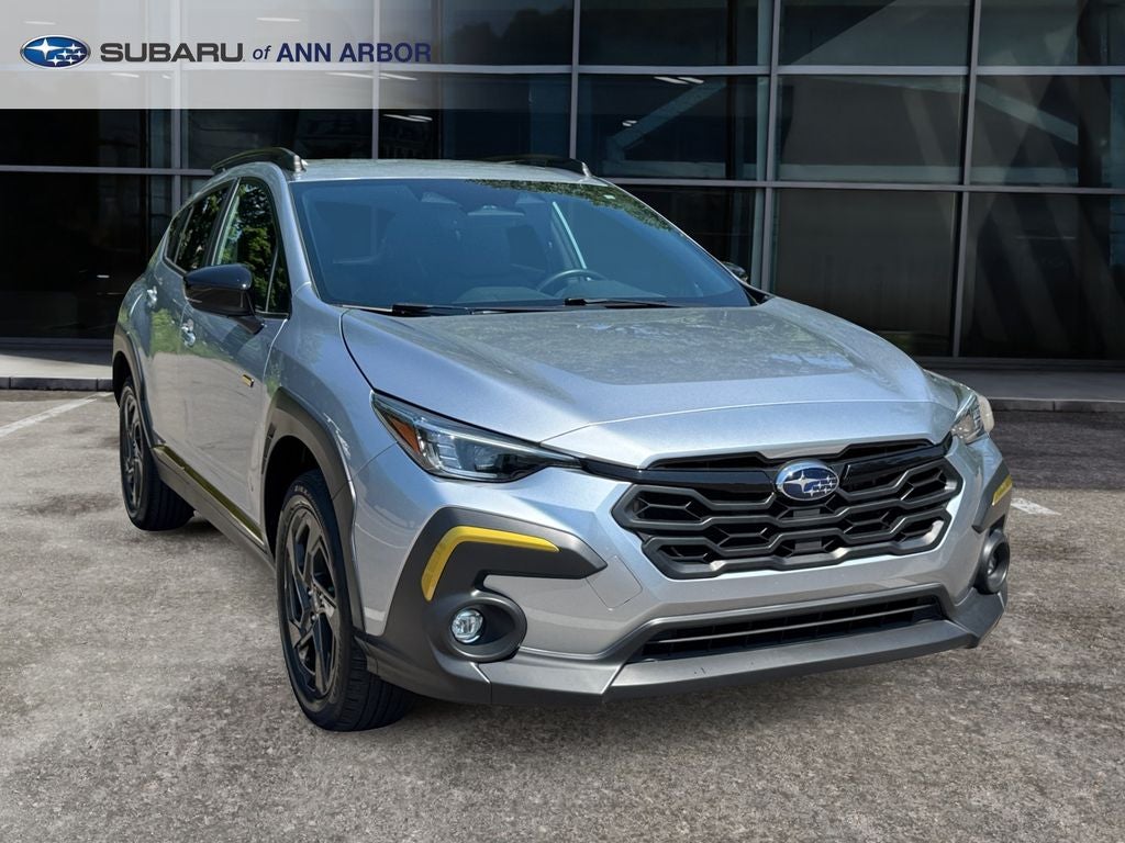 2024 Subaru Crosstrek Sport **LIFETIME POWERTRAIN** in Ice Silver Metallic — front three-quarter view