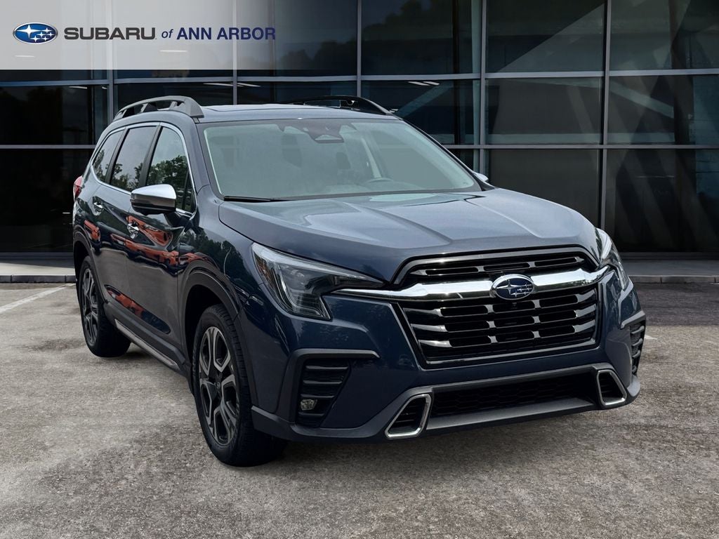 2023 Subaru Ascent Touring **LIFETIME POWERTRAIN** in Cosmic Blue Pearl — front three-quarter view