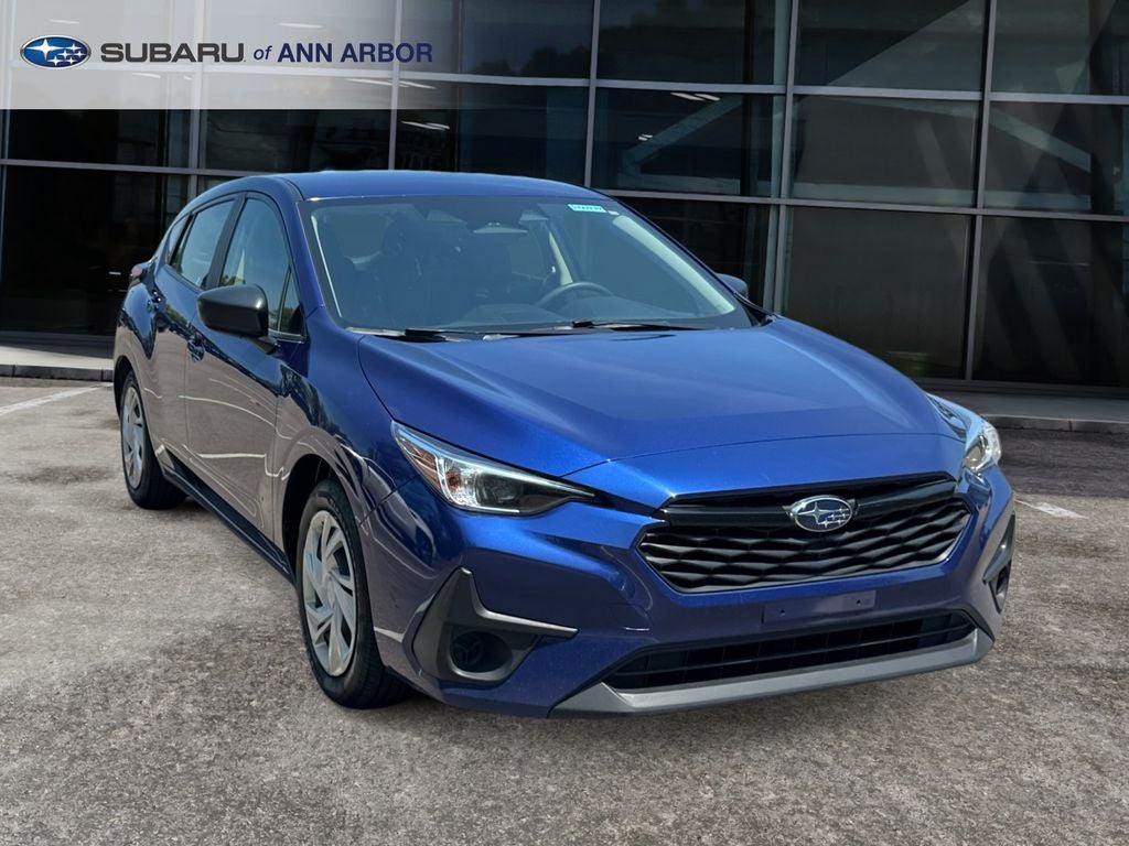 2024 Subaru Impreza Base **LIFETIME POWERTRAIN** in Sapphire Blue Pearl — front three-quarter view