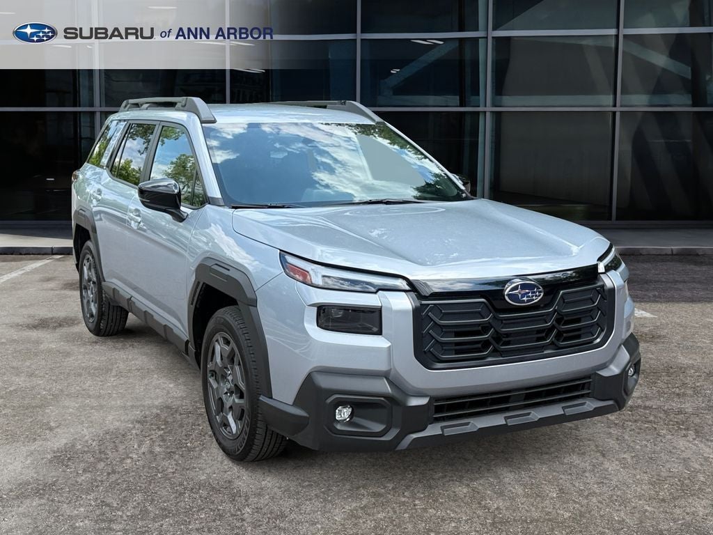 2026 Subaru Outback Premium **LIFETIME POWERTRAIN** in Ice Silver Metallic — front three-quarter view