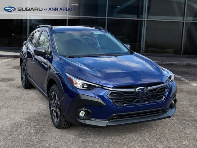 2026 Subaru CROSSTREK Premium in Sapphire Blue Pearl — front three-quarter view