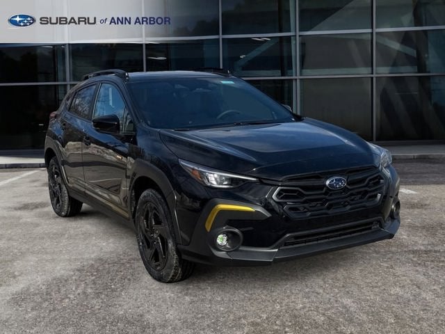 2026 Subaru CROSSTREK Sport in Crystal Black Silica — front three-quarter view