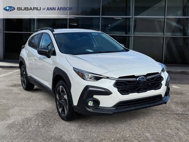 2026 Subaru CROSSTREK Limited in Crystal White Pearl — front three-quarter view