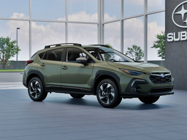 2026 Subaru CROSSTREK Limited in Alpine Green — front three-quarter view