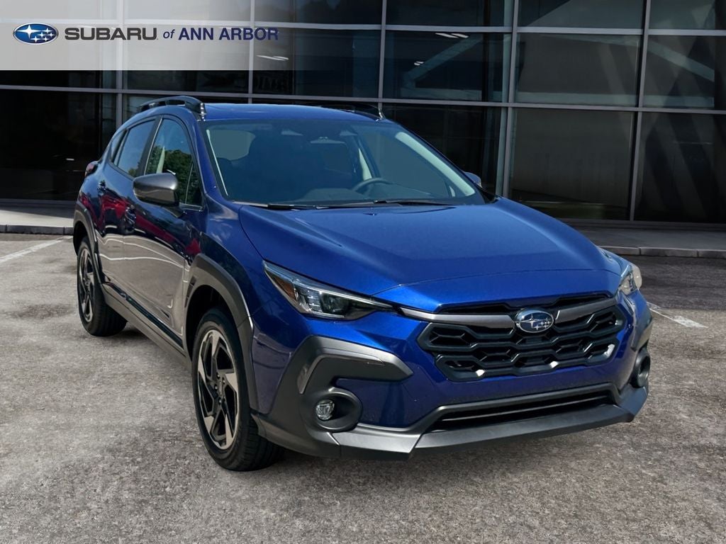 2026 Subaru CROSSTREK Limited in Sapphire Blue Pearl — front three-quarter view