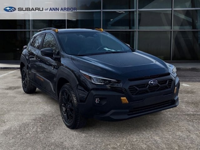 2026 Subaru CROSSTREK Wilderness in Crystal Black Silica — front three-quarter view