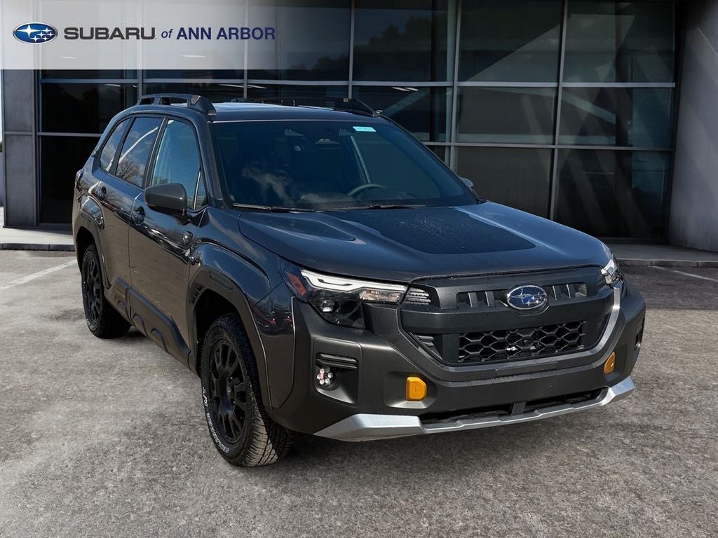 2026 Subaru FORESTER Wilderness in Magnetite Gray Metallic — front three-quarter view