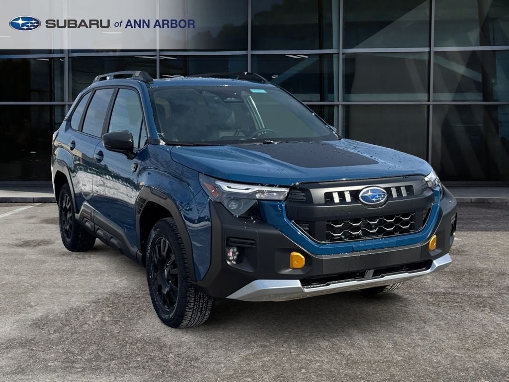 2026 Subaru FORESTER Wilderness in Geyser Blue — front three-quarter view