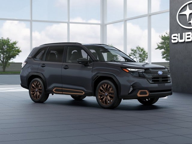 2026 Subaru FORESTER Sport Hybrid in Magnetite Gray Metallic — front three-quarter view