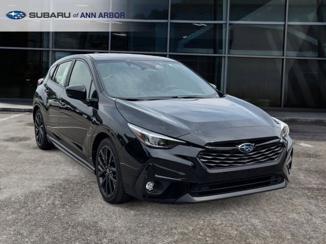 2026 Subaru IMPREZA RS in Crystal Black Silica — front three-quarter view