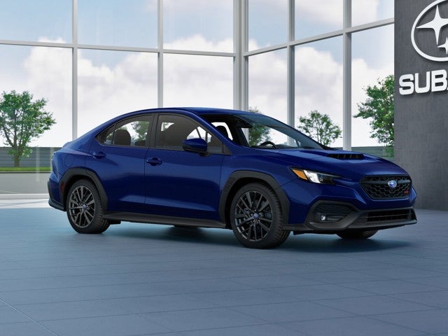 2026 Subaru WRX Premium in Sapphire Blue Pearl — front three-quarter view