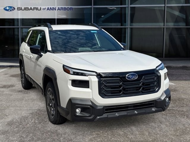 2026 Subaru OUTBACK Premium in Crystal White Pearl — front three-quarter view
