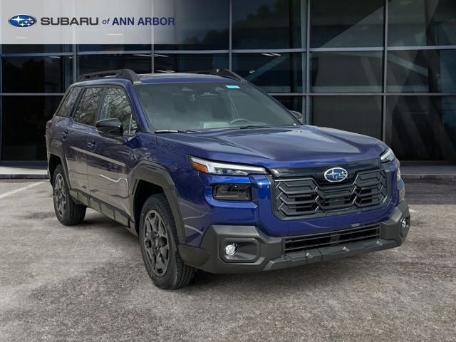 2026 Subaru OUTBACK Premium in Sapphire Blue Pearl — front three-quarter view