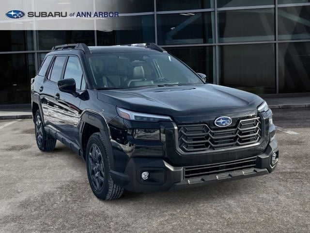 2026 Subaru OUTBACK Premium in Crystal Black Silica — front three-quarter view