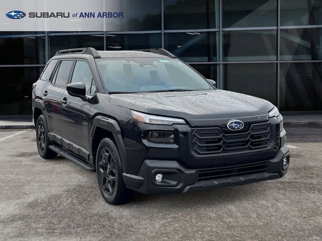 2026 Subaru OUTBACK Limited in Crystal Black Silica — front three-quarter view