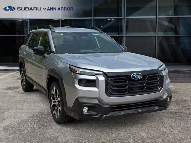 2026 Subaru OUTBACK Touring XT in Ice Silver Metallic — front three-quarter view