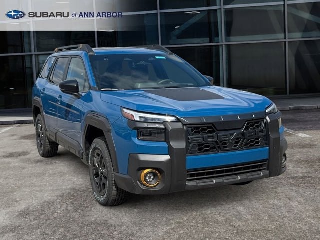 2026 Subaru OUTBACK Wilderness in Geyser Blue — front three-quarter view