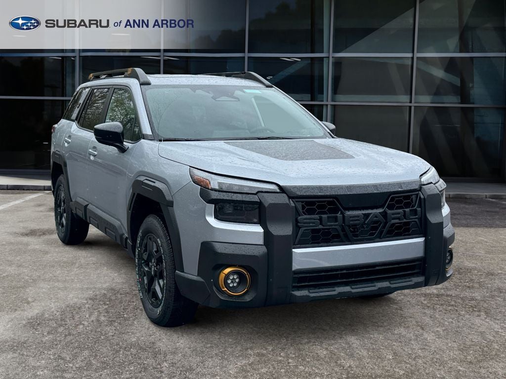 2026 Subaru OUTBACK Wilderness in Ice Silver Metallic — front three-quarter view