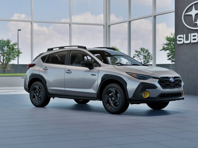 2026 Subaru CROSSTREK Sport Hybrid in Ice Silver Metallic — front three-quarter view