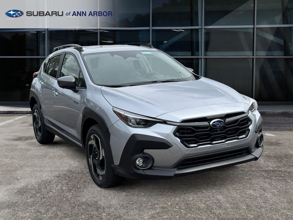 2026 Subaru CROSSTREK Limited Hybrid in Ice Silver Metallic — front three-quarter view