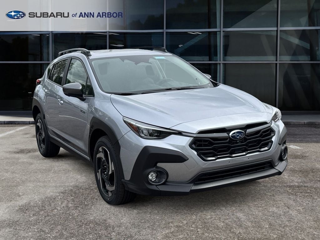 2026 Subaru CROSSTREK Limited Hybrid in Ice Silver Metallic — front three-quarter view