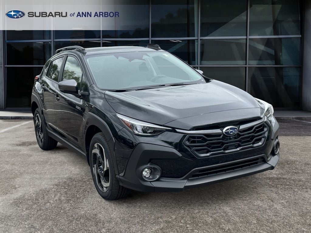 2026 Subaru CROSSTREK Limited Hybrid in Crystal Black Silica — front three-quarter view
