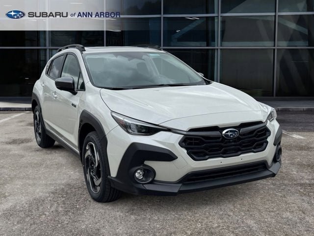 2026 Subaru CROSSTREK Limited Hybrid in Crystal White Pearl — front three-quarter view