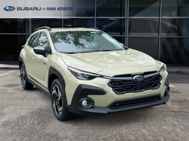2026 Subaru CROSSTREK Limited Hybrid in Sand Dune Pearl — front three-quarter view
