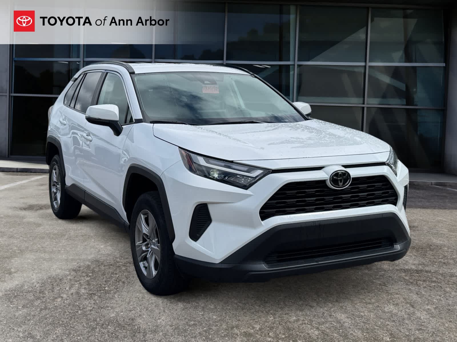 2025 Toyota RAV4 XLE in Ice Cap — front three-quarter view
