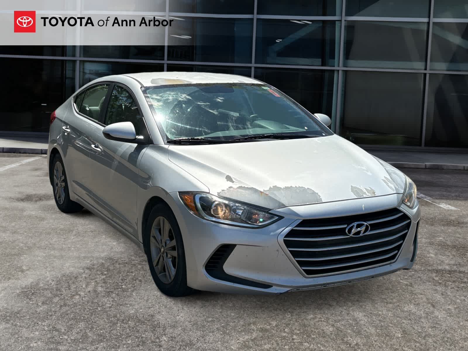 2017 Hyundai Elantra SE in Symphony Silver — front three-quarter view